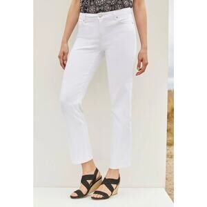 Westport Plus Size 16 White Signature Fit Ankle Jeans Stretch High Rise
